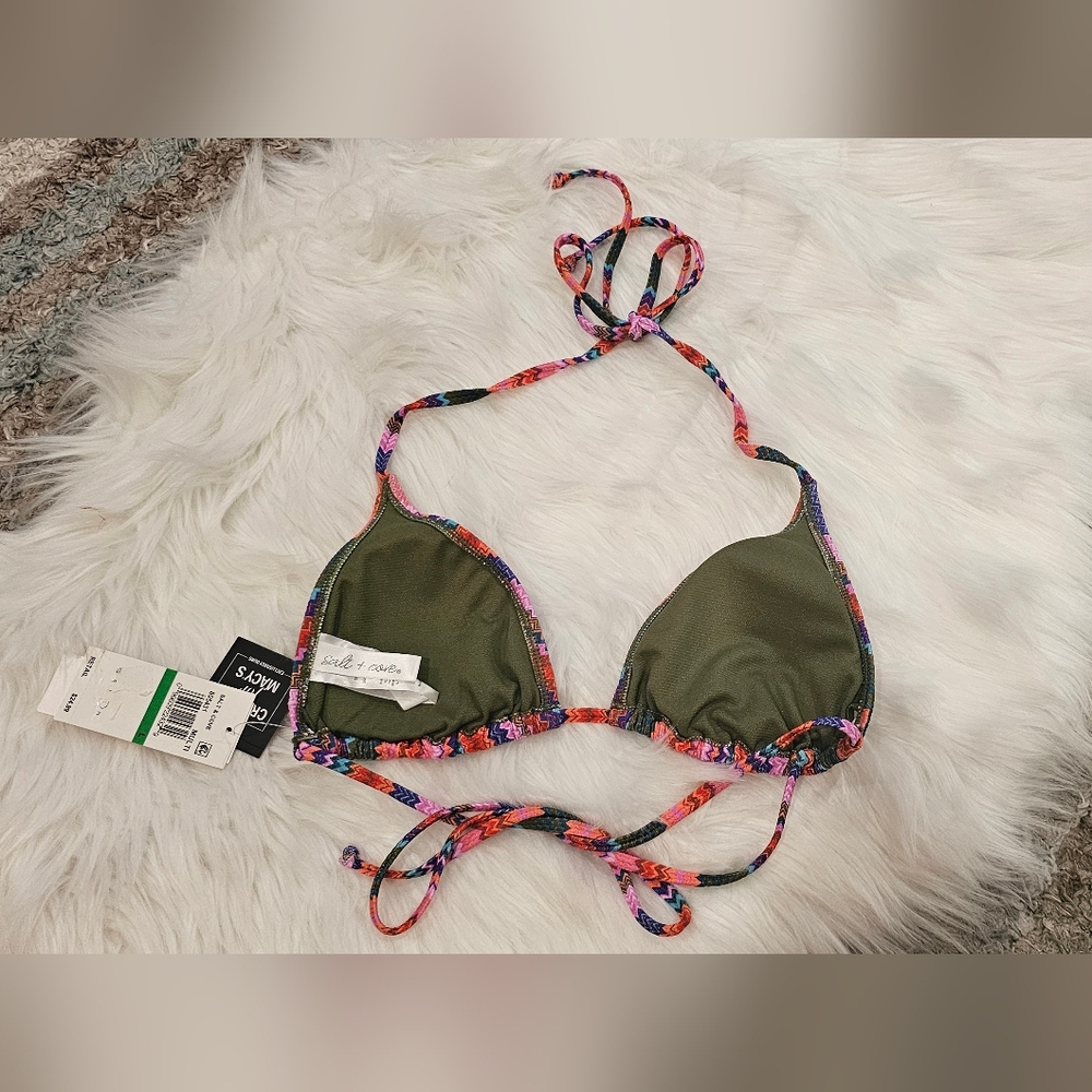 Salt + Cove Juniors' Ziggy Pop Triangle Bikini Top - Multi, S & L - Picture 4 of 6